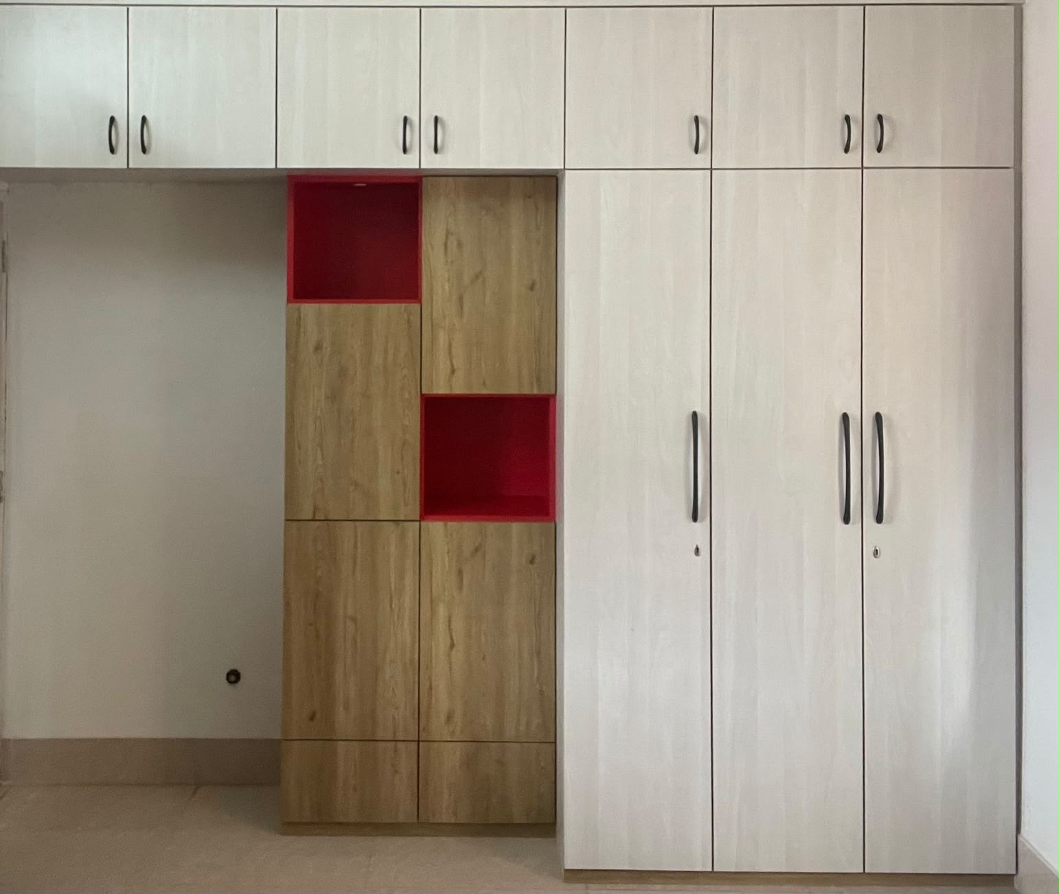 Built-in wardrobe in a middle class bedroom