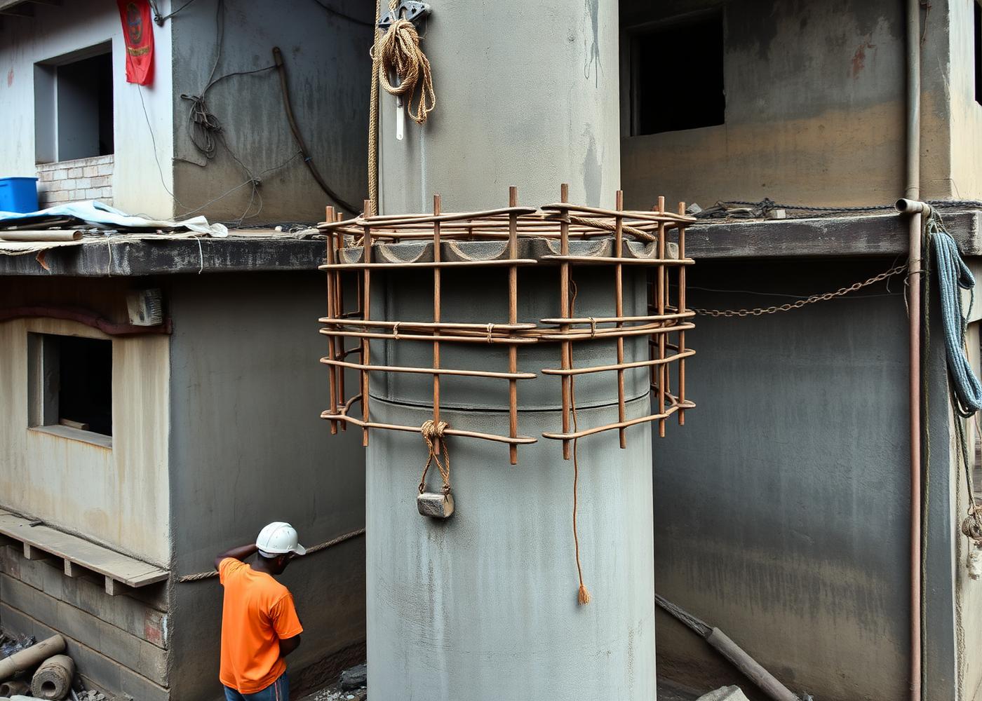 Column jacketing with new steel reinforcement